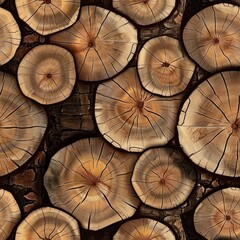 Chestnut log wooden seamless pattern texture