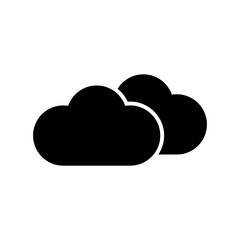 Overlapping clouds icon. Weather forecast symbol. Cloudy sky graphic. Meteorological illustration. Vector illustration. EPS 10.