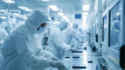 Group of People in White Suits and Masks