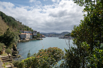 Landscape in the fishing and tourist town of Pasaia in the Province of Guipúzcoa in March 2024