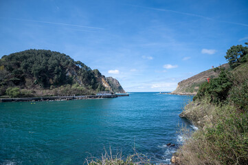 Landscape in the fishing and tourist town of Pasaia in the Province of Guipúzcoa in March 2024