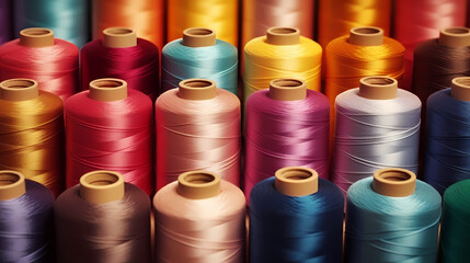 Colorful thread and spools