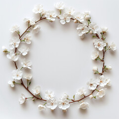 Fototapeta na wymiar 3d illustration visualized flora frame on white background for art, design and decor