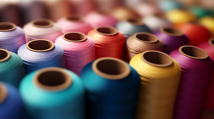 Colorful thread and spools