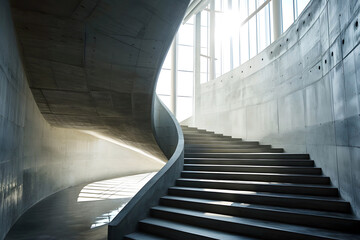 Obraz premium large staircase in a modern building. architecture and indoor design