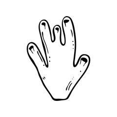 Doodle element of sea life. Vector single sea coral on isolated background.