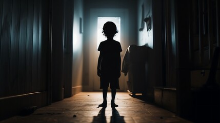 Little Girl Hallway Shadow Play