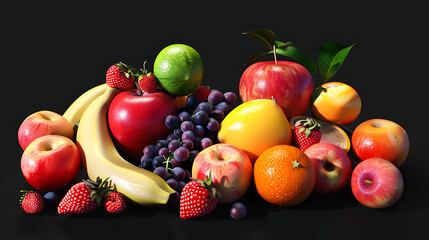 Naklejka na ściany i meble Fun fruits wallpaper, add vitamins and minerals to the body
