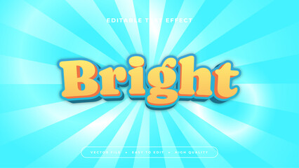 Blue white and yellow bright 3d editable text effect - font style