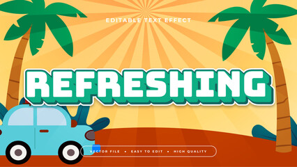 Colorful refreshing 3d editable text effect - font style