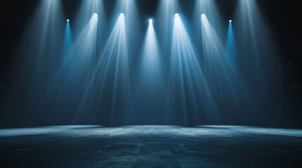 The spotlight illuminates the concert stage. - obrazy, fototapety, plakaty