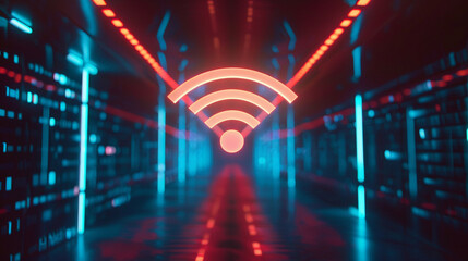 Fototapeta premium The WiFi symbol symbolizes the gateway to a vast digital realm.