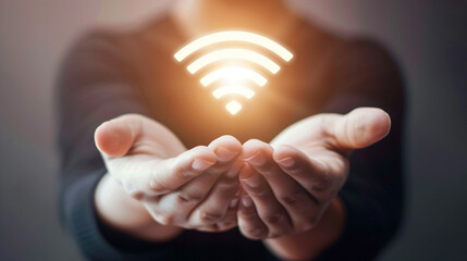 Users benefit from modern WiFi signal technology. - obrazy, fototapety, plakaty