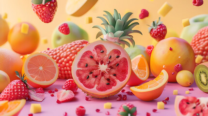 Fun fruits wallpaper,  add vitamins and minerals to the body