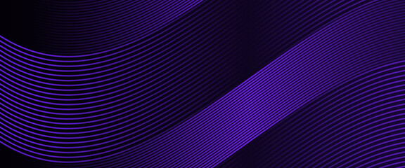 Purple violet and black dark vector abstract modern and simple banner with glow 3D futuristic line. Suit for cover, poster, banner, brochure, header, website vector