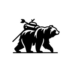 black and white bear vector. bear logo design template