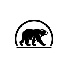 black and white bear vector. bear logo design template
