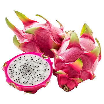 Pitaya or Dragon Fruit isolated on transparent background With clipping path. cut out. 3d render