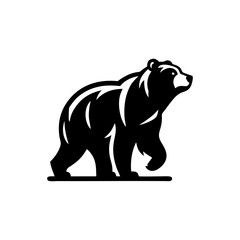 black and white bear vector. bear logo design template