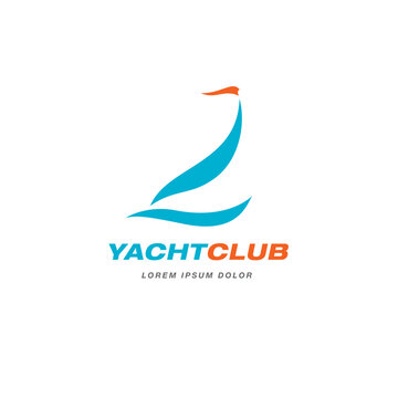Yacht club logo template design
