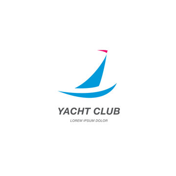 Yacht club logo template design