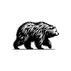 black and white bear vector. bear logo design template
