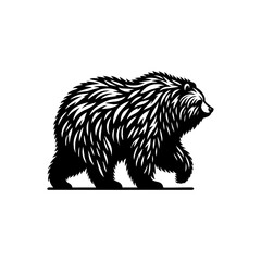 black and white bear vector. bear logo design template