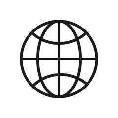 Global connectivity symbol. World map grid icon. International network representation. Vector illustration. EPS 10. - obrazy, fototapety, plakaty