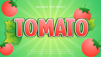 Red green and white tomato 3d editable text effect - font style