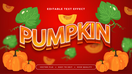 Orange green and red pumpkin 3d editable text effect - font style