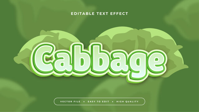 White and green cabbage 3d editable text effect - font style