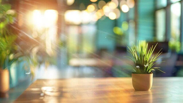 bokeh blurry office green bokeh background. seamless looping overlay 4k virtual video animation background