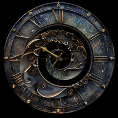 old clock in the night      ,Ai generative
