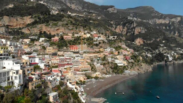 Sunny day in the Amalfi Coast with a drone
