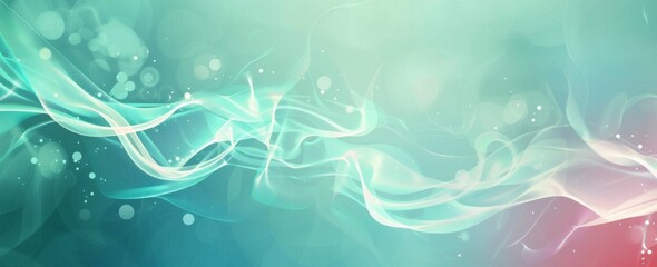 Fototapeta na wymiar Serene teal waves and floating bubbles create a tranquil abstract underwater scene, conveying calmness and fluidity.