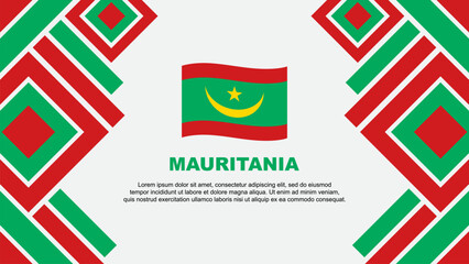 Mauritania Flag Abstract Background Design Template. Mauritania Independence Day Banner Wallpaper Vector Illustration. Mauritania