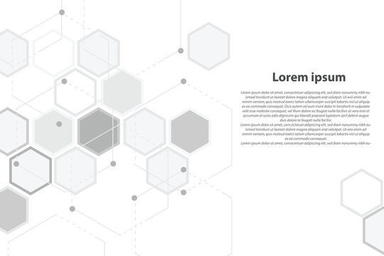 Geometric hexagon grey abstract pattern background molecule and communication. geometric big data with compounds. for vector fashion geometric hexagon design. Science, technology and medical concept.