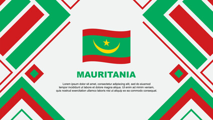 Mauritania Flag Abstract Background Design Template. Mauritania Independence Day Banner Wallpaper Vector Illustration. Mauritania Flag