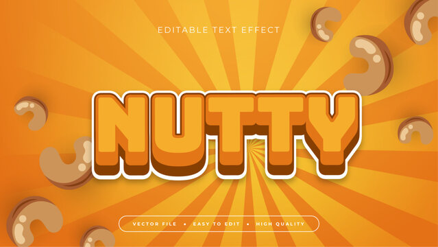 Brown orange and white nutty 3d editable text effect - font style