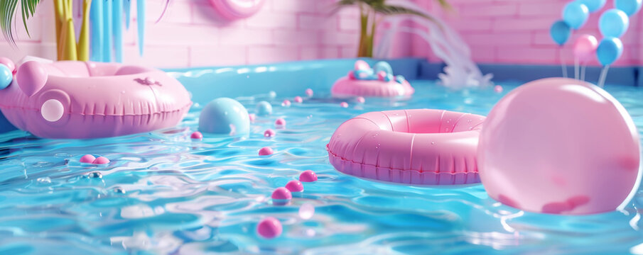Fun and happy pool party background