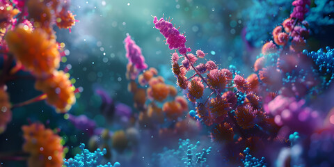 Fototapeta na wymiar ocean plants, underwater sea plants, a coral reef in the ocean sea colorful 