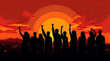 Fototapeta premium Empowered student advocates addressing social issues activism