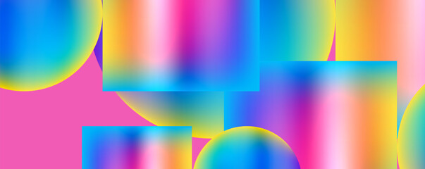 Fototapeta premium Colorful metallic geometric shapes. Vector Illustration For Wallpaper, Banner, Background, Card, Book Illustration, landing page