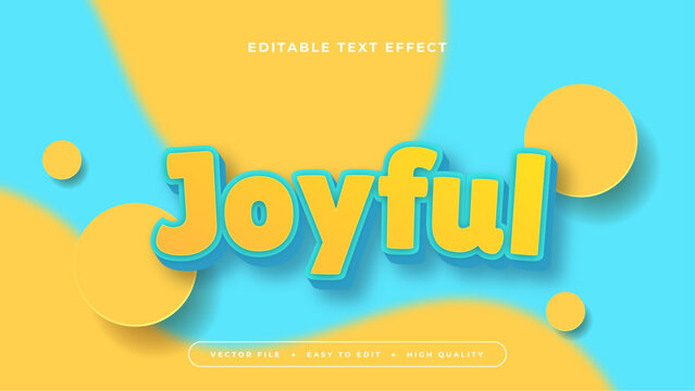 Blue and yellow joyful 3d editable text effect - font style