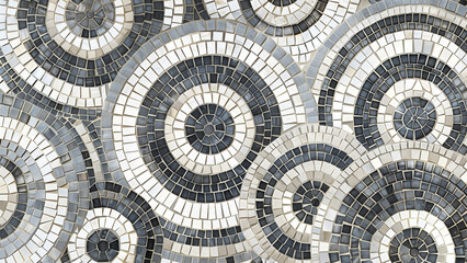 Grey Scale Grandeur: Mosaic Masterpiece - obrazy, fototapety, plakaty