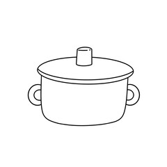 A white pot with a lid on top