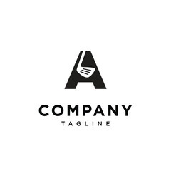 Letter A Golf Stick logo icon vector template.eps