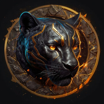 Animal character illustration head panther