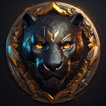 Animal character illustration head panther