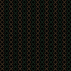 green and yellow hand drawn lines of squares from stripes. black repetitive background. vector seamless pattern. retro decorative art. geometric fabric swatch. wrapping paper. textile design template